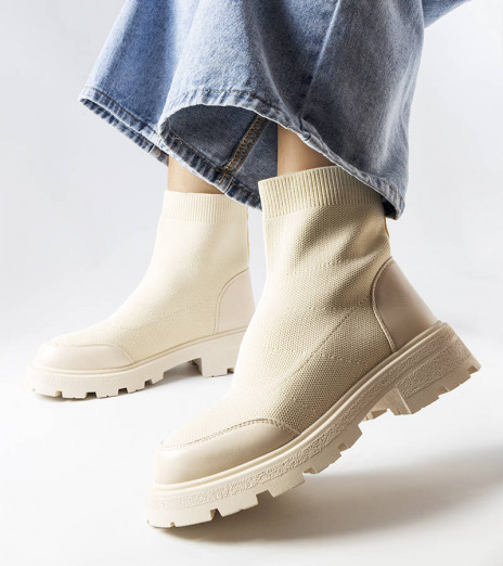 Béžové ponožkové boty Lonte
