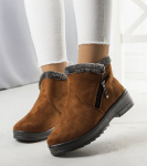 Camelové zateplené sněhové boty s kožešinou Wren