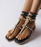 Černé perlové sandály Graystone