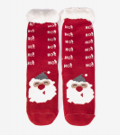 Červené zateplené ponožky se Santa Clausem Lima