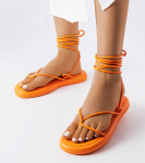 Oranžové šněrovací sandály Laurence