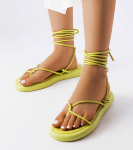 Zelené šněrovací sandály Laurence